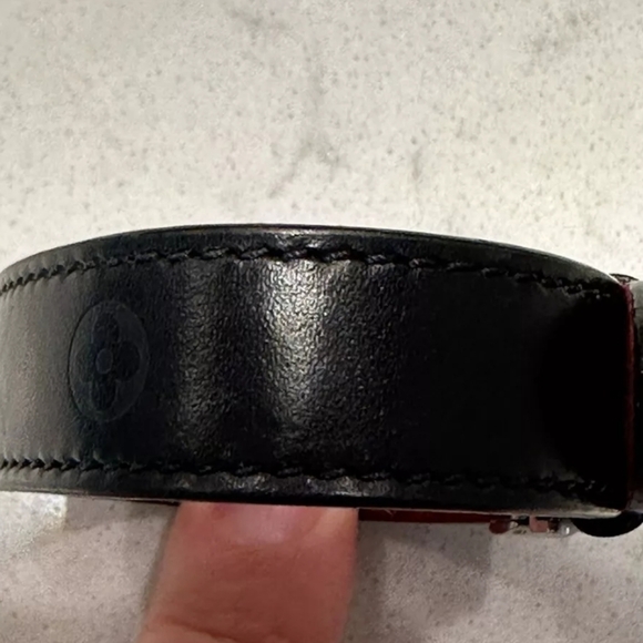 Louis Vuitton Black Leather & Stainless Steel "Wish" Cuff Bracelet Auth/ ❤️ - Picture 8 of 10